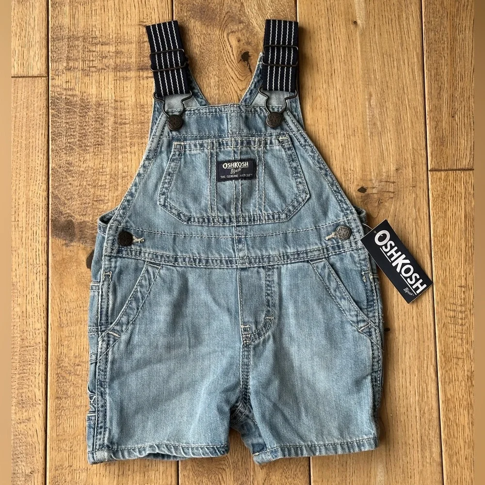 NEW OshKosh B'gosh Toddler Denim Shortalls size 9 Months
